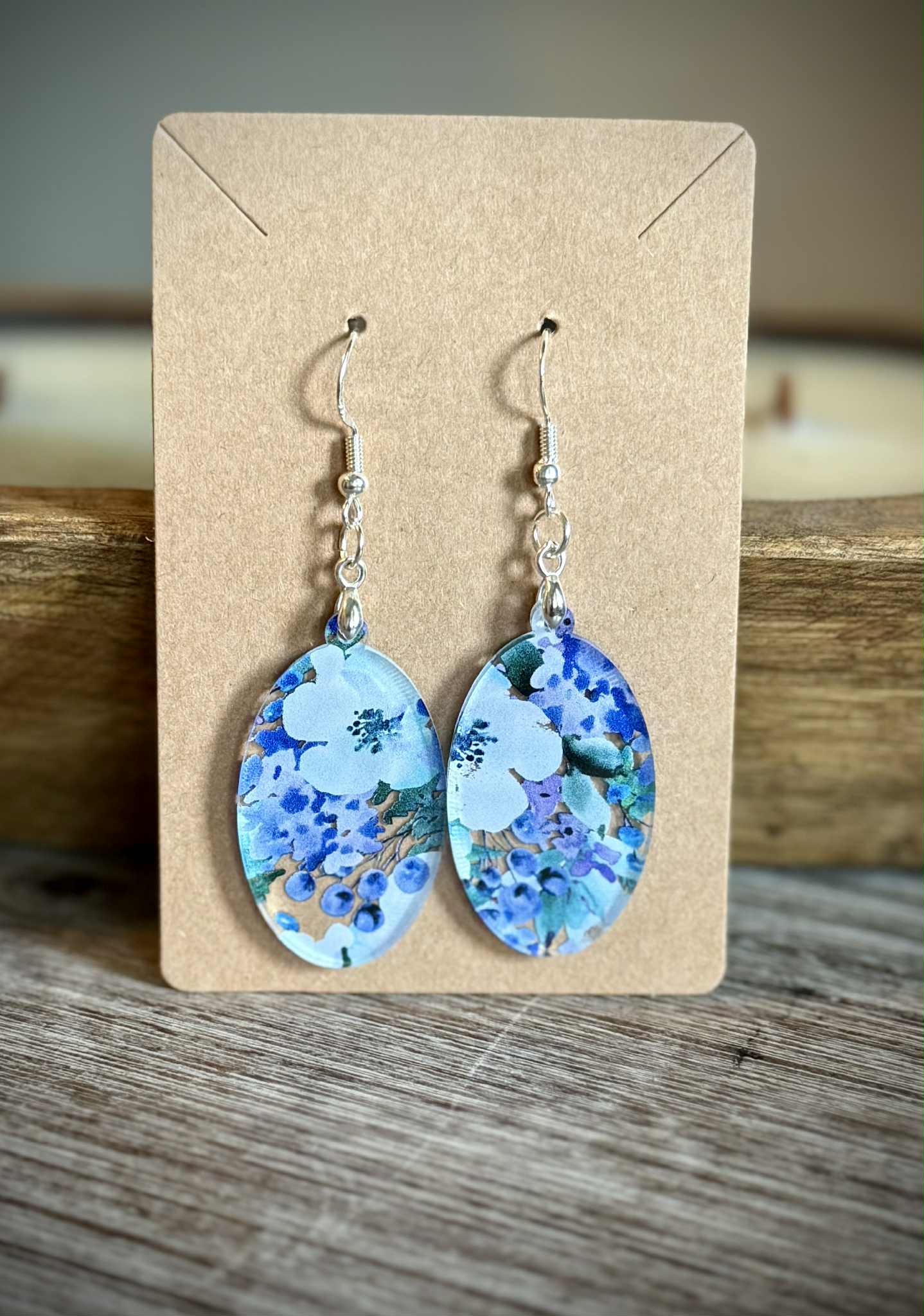 Acrylic Dangle Earrings - Floral