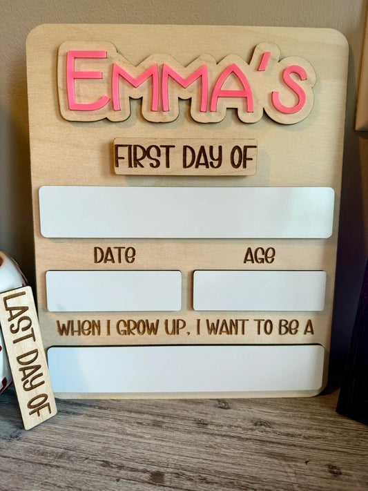 Personalized School Board Photo Prop - Additional Names