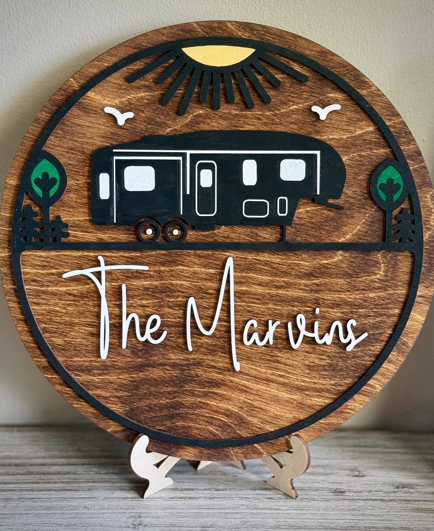Family Name Camper Sign or Keyring Holder
