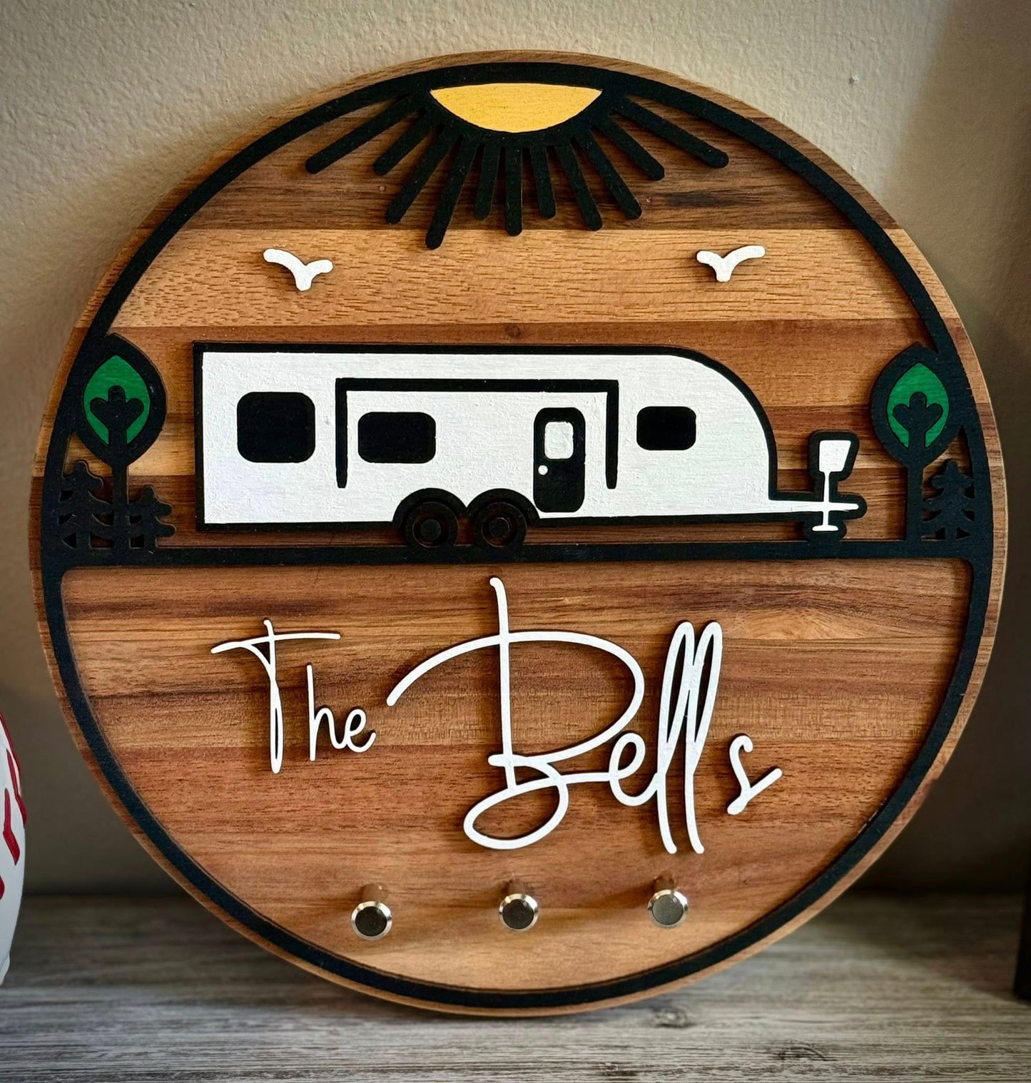 Family Name Camper Sign or Keyring Holder