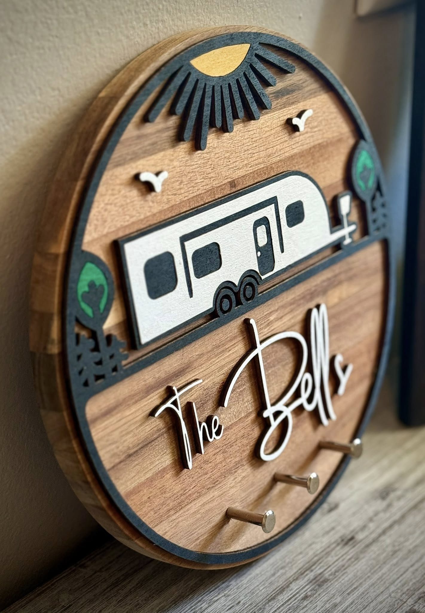 Family Name Camper Sign or Keyring Holder