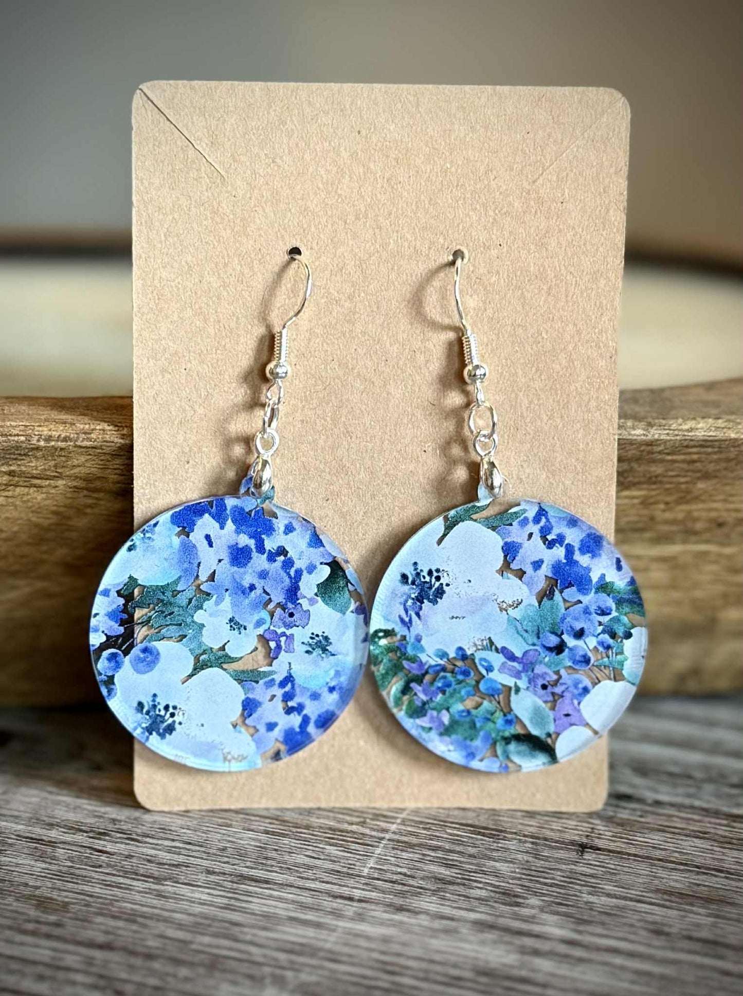 Acrylic Dangle Earrings - Floral
