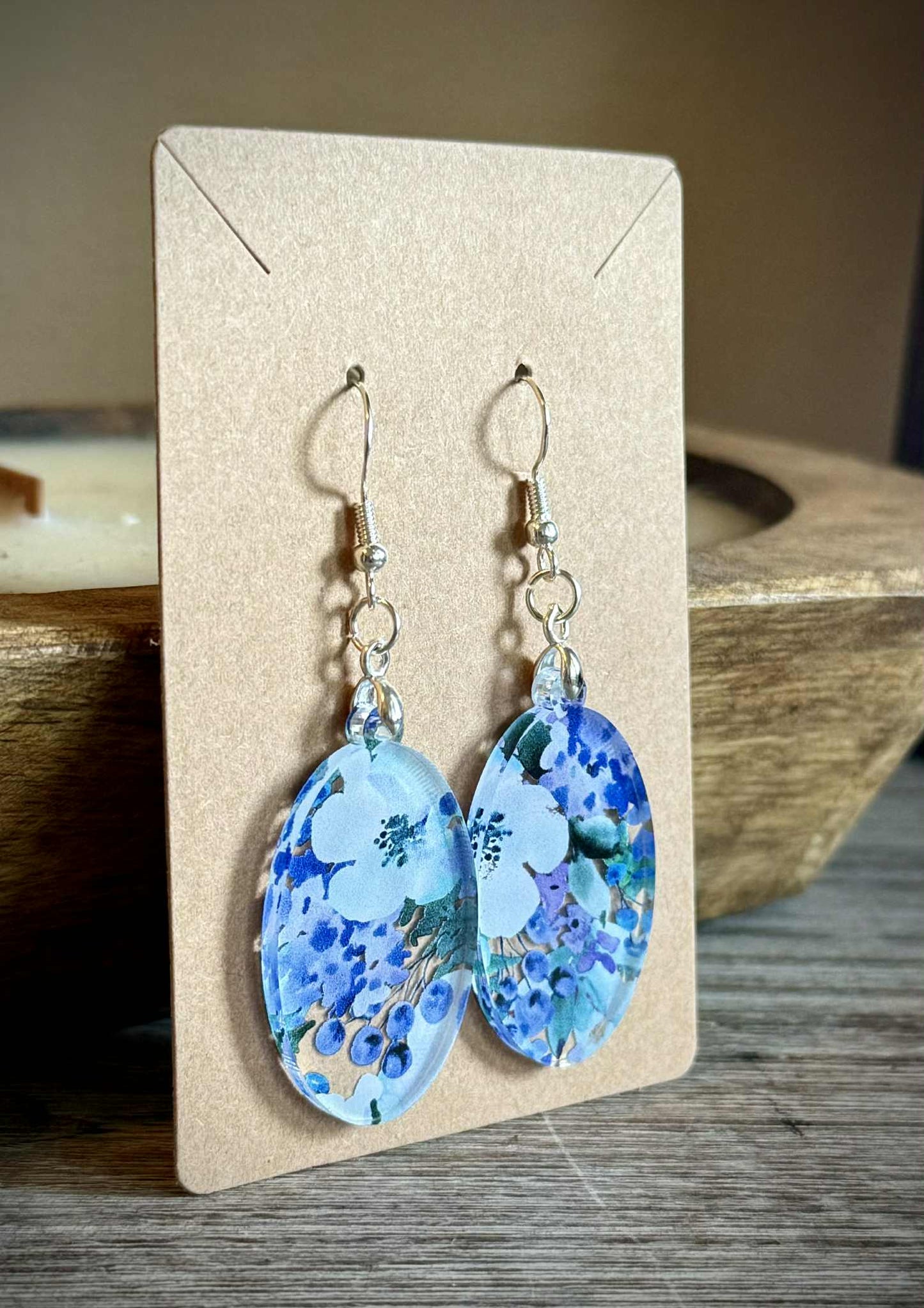 Acrylic Dangle Earrings - Floral