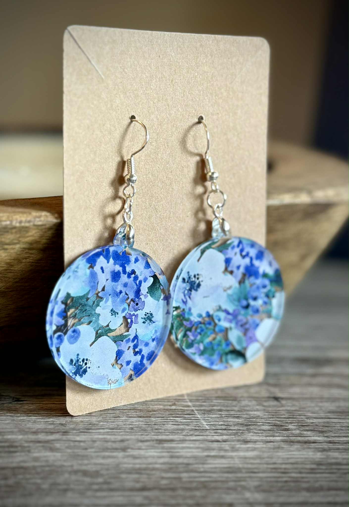Acrylic Dangle Earrings - Floral