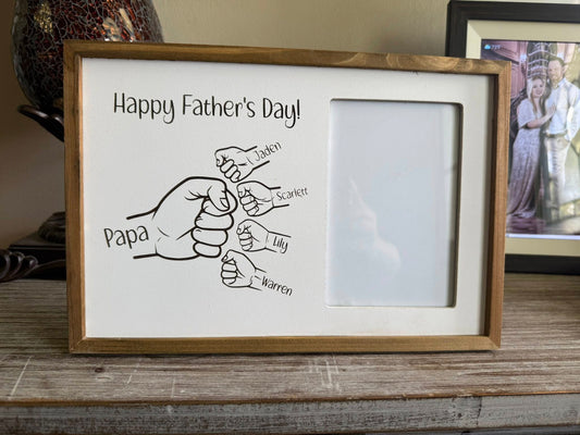 Men's Gift - Custom Fist Bump Photo Frame - You Pick the Title