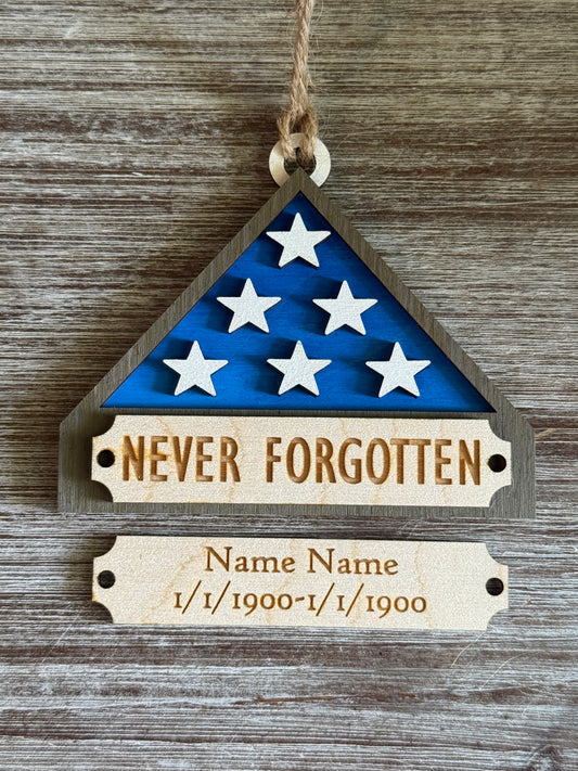 Military Flag Memorial Ornament or Car Charm