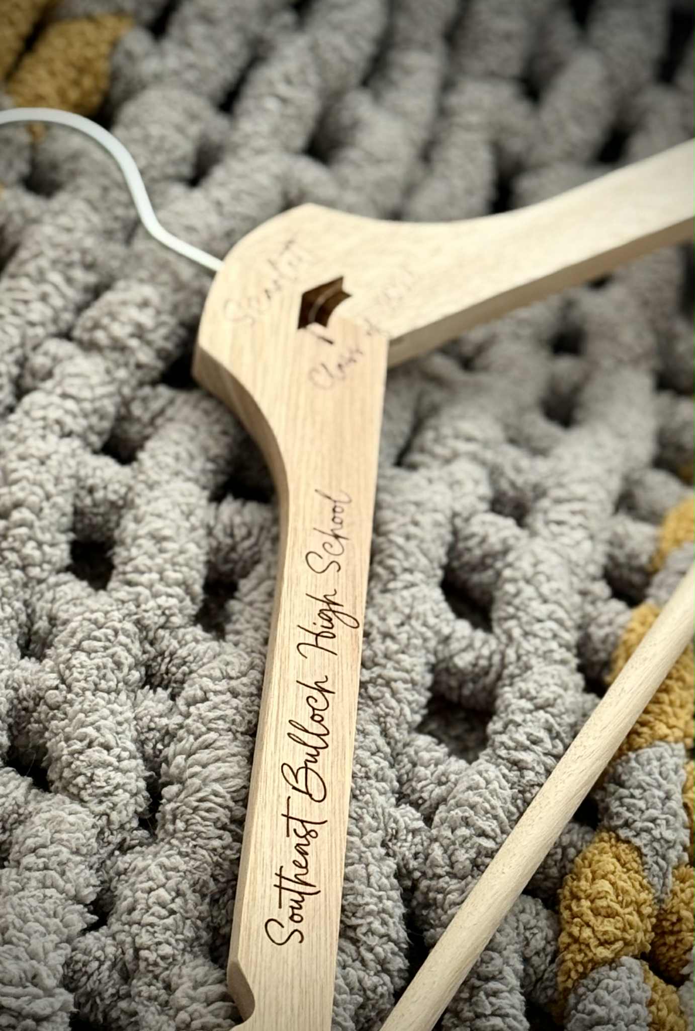 Custom Laser Engraved Wooden Hanger – Perfect for Weddings & Graduations